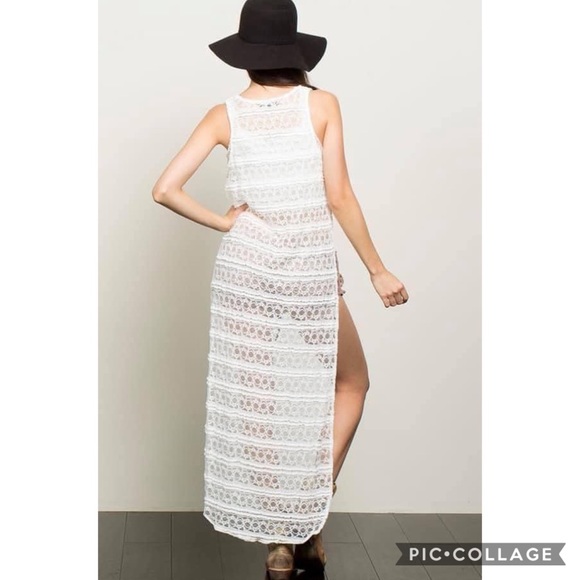 OUT OF STOCK C̺͆L̺͆E̺͆A̺͆R̺͆A̺͆N̺͆C̺͆E̺͆ POL High Low Knit Cover Up Top - Picture 3 of 3